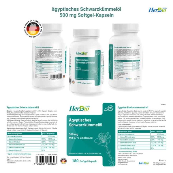 Ägyptisches Schwarzkümmelöl Softgel-Kapseln